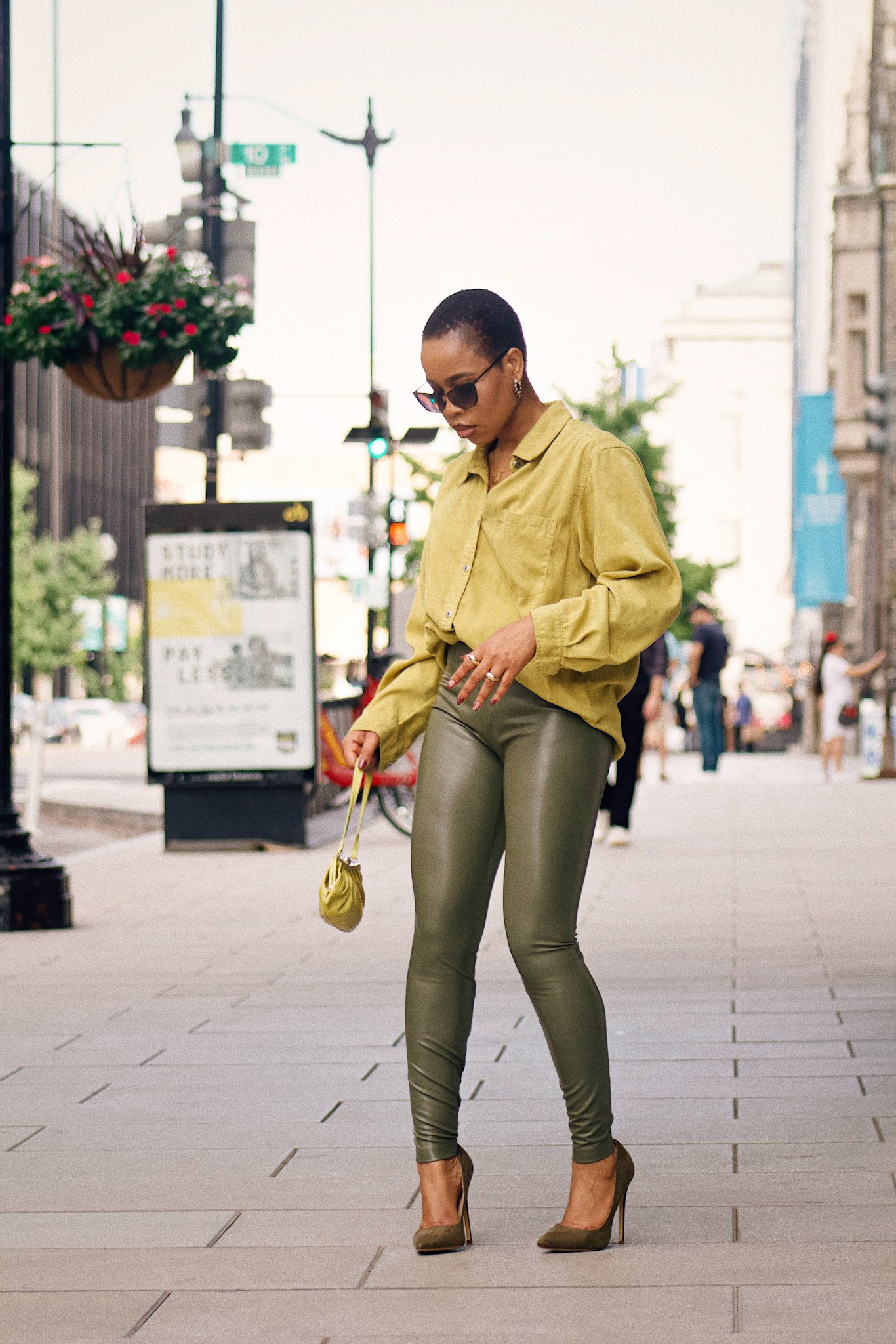 Shades of Green: How to Style a Leather Leggings for Fall